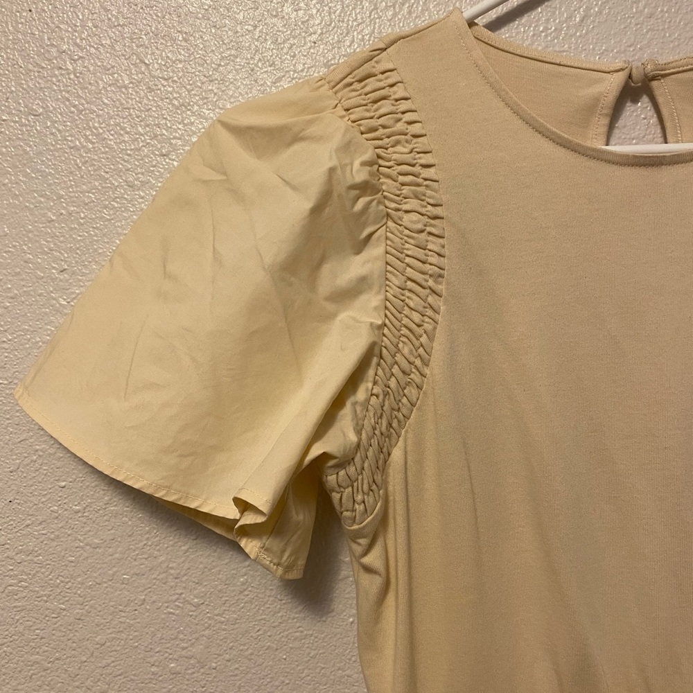 WHO WHAT WEAR cream midi women’s dress